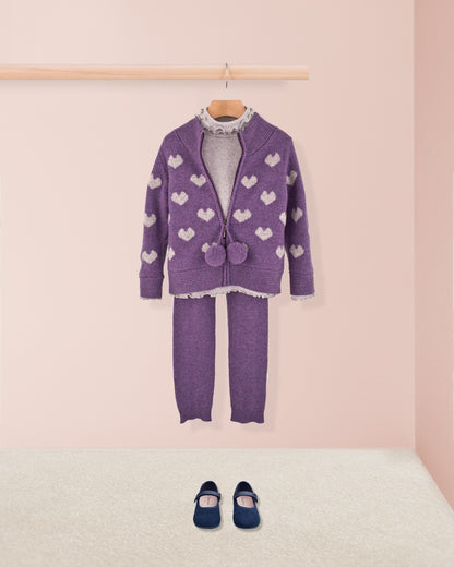 Aspen Purple Cashmere Knit Legging - Legging