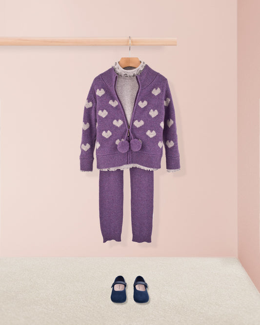 Aspen Purple Cashmere Knit Legging - Legging