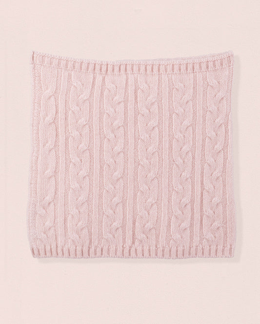 Cashmere Pink Cable Roll Scarf - Hat