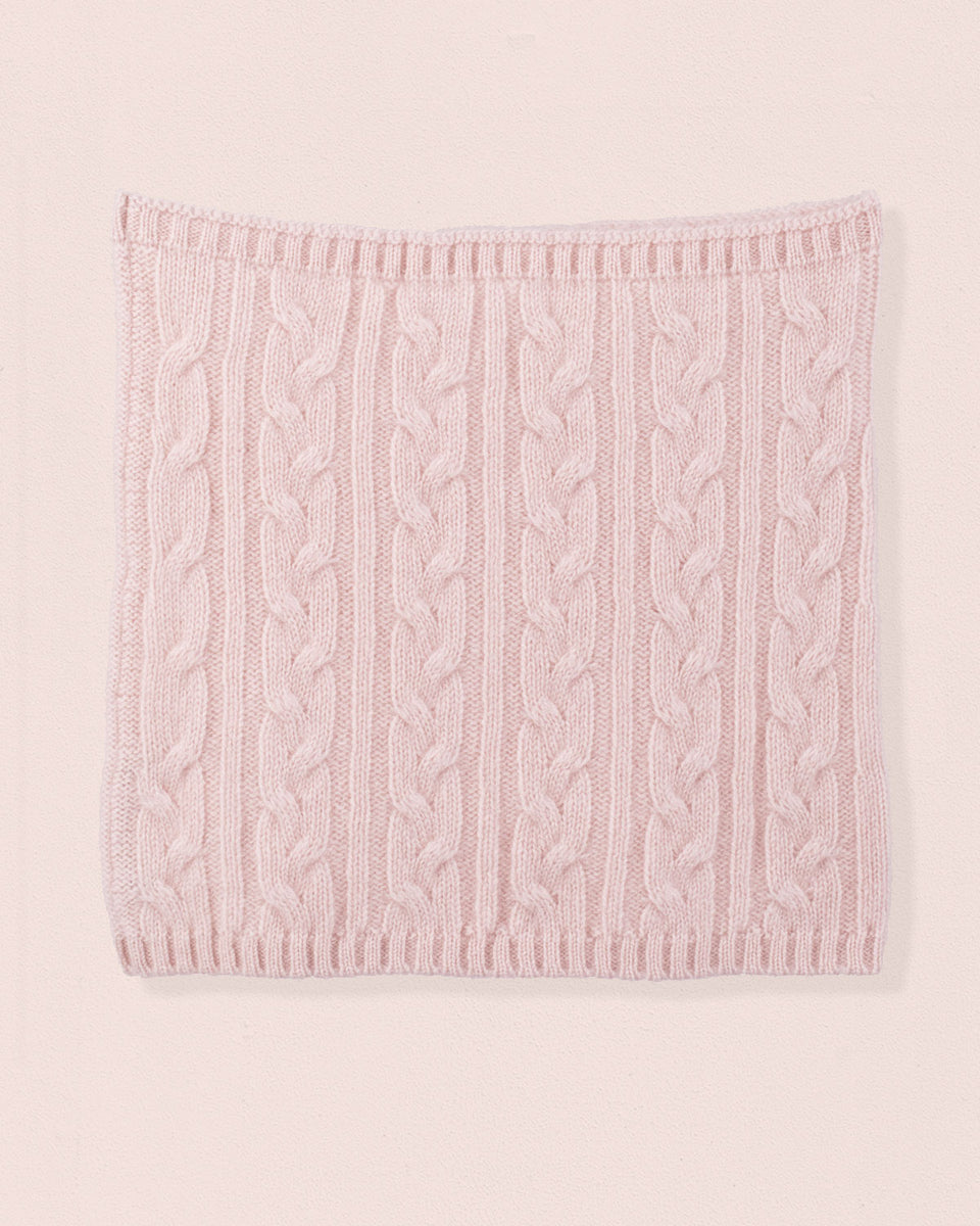 Cashmere Pink Cable Roll Scarf
