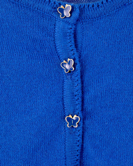 Betsy Cerulean with Butterfly Buttons - Cardigan