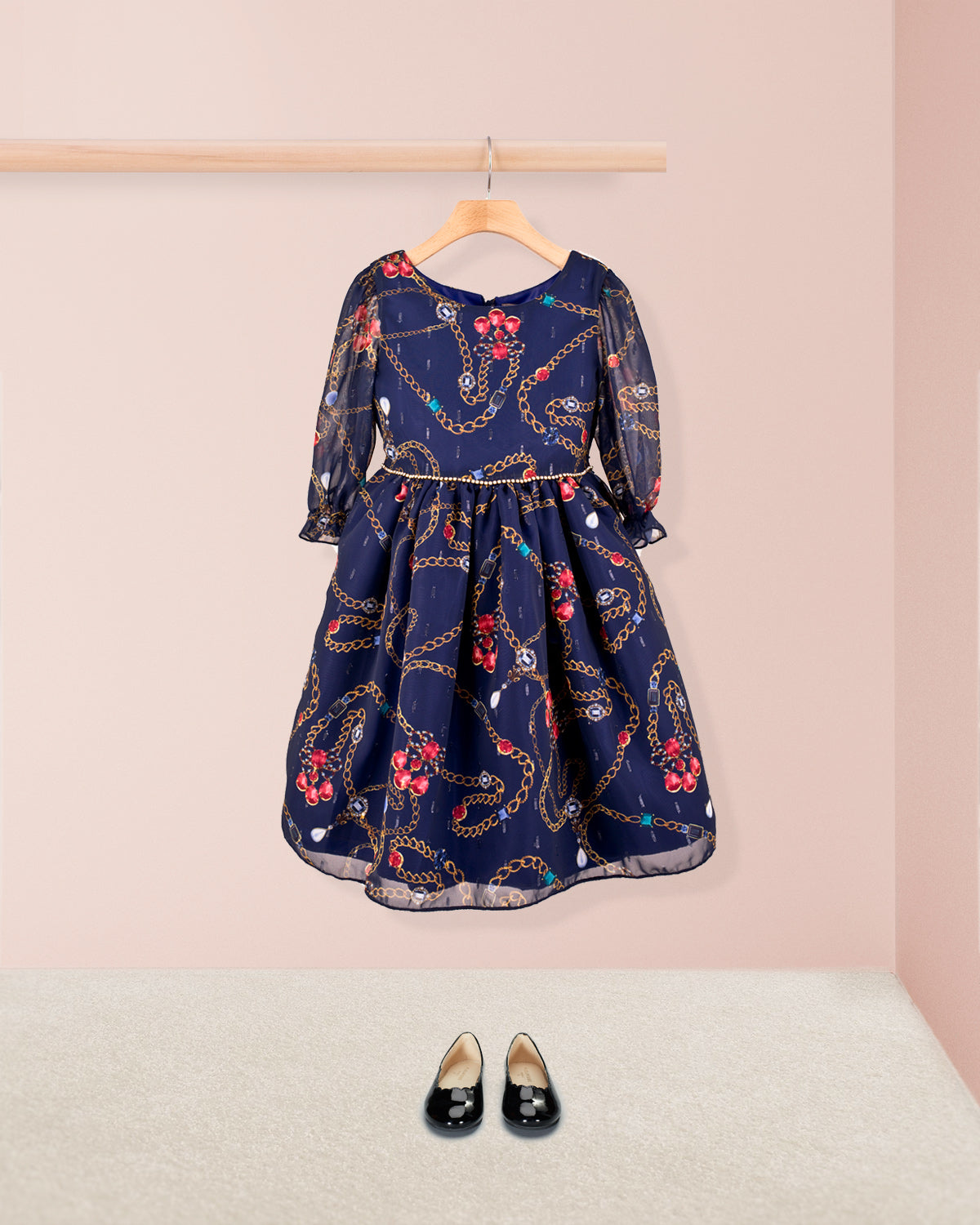 Tuscany Navy Chiffon Dress - Dress