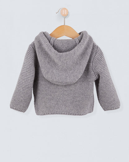Chamonix Grey Cashmere Hooded Jacket - Cardigan
