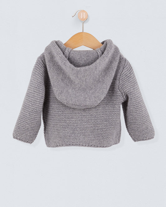 Chamonix Grey Cashmere Hooded Jacket - Cardigan