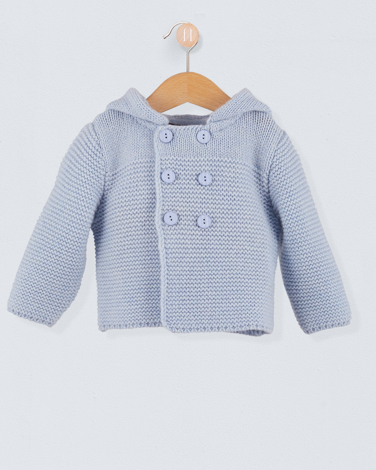 Chamonix Light Bue Cashmere Hooded Jacket - Cardigan