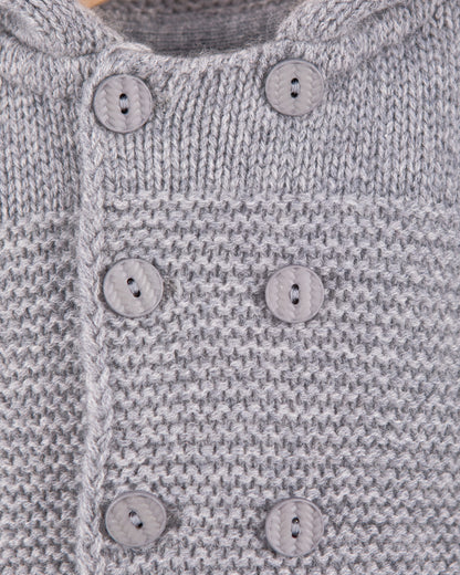 Chamonix Grey Cashmere Hooded Jacket - Cardigan