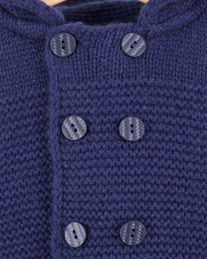 Chamonix Navy Cashmere Hooded Jacket - Cardigan