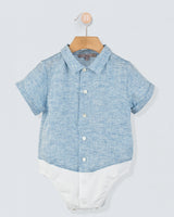 Charles seafoam Linen Italian Onesie Shirt