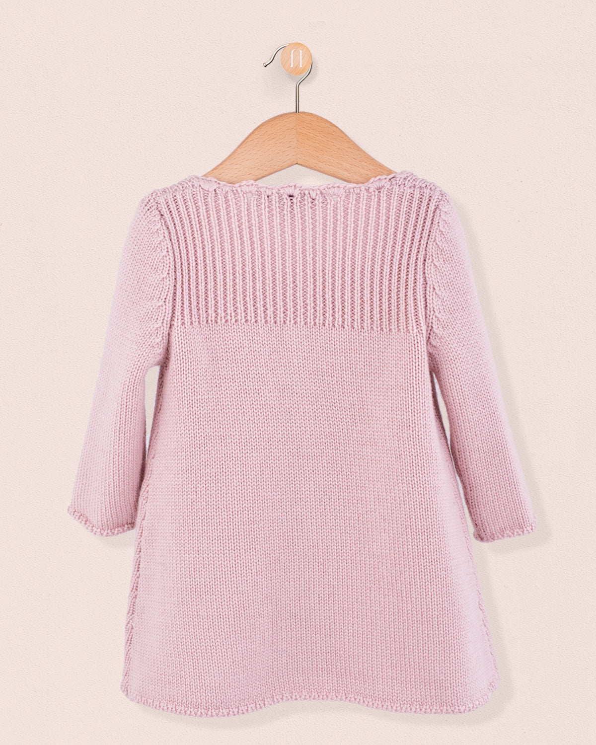 Charlotte Neutral Pink Wool Coat - Cardigan