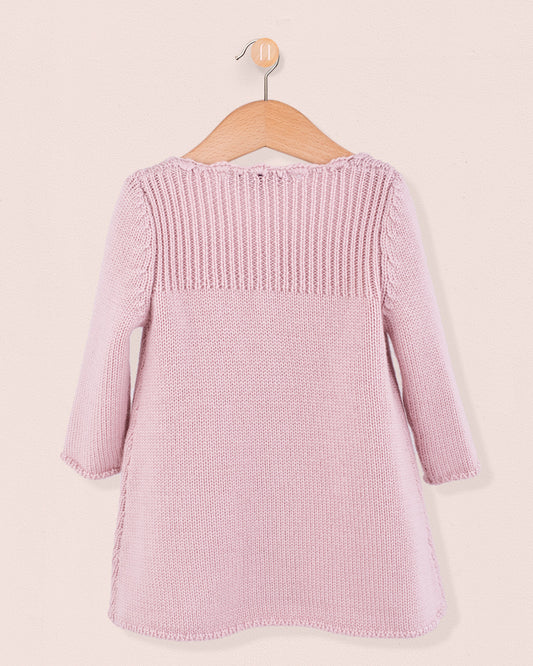 Charlotte Neutral Pink Wool Coat - Cardigan