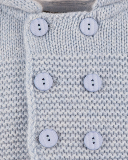 Chamonix Light Bue Cashmere Hooded Jacket - Cardigan