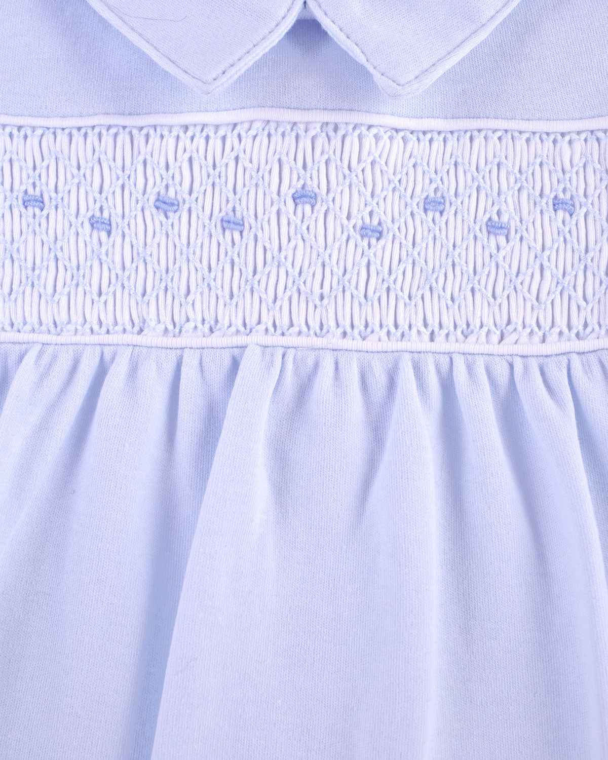 Pima Blue Smocked Stretchie - Stretchie