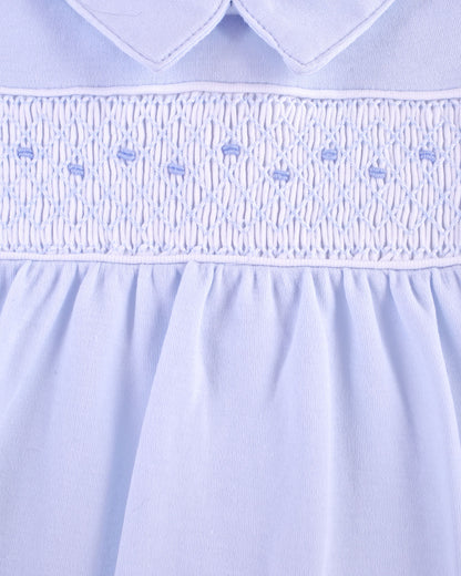 Pima Blue Smocked Stretchie - Stretchie