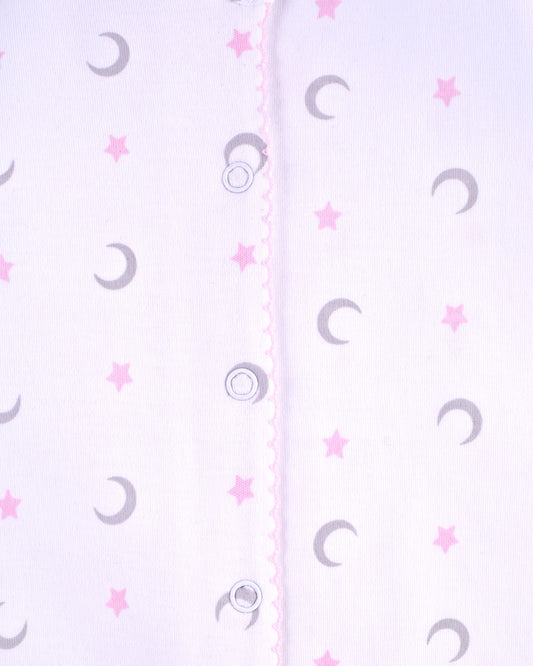 Pima Moon and Stars Pink Stretchie - Stretchie