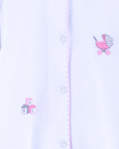 Pima Embroidered Stroller Stretchie - Stretchie