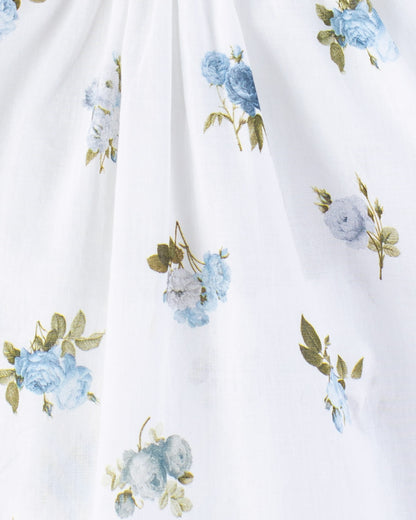 Emma Delicate Blue Rose Smock - Smocked Dress