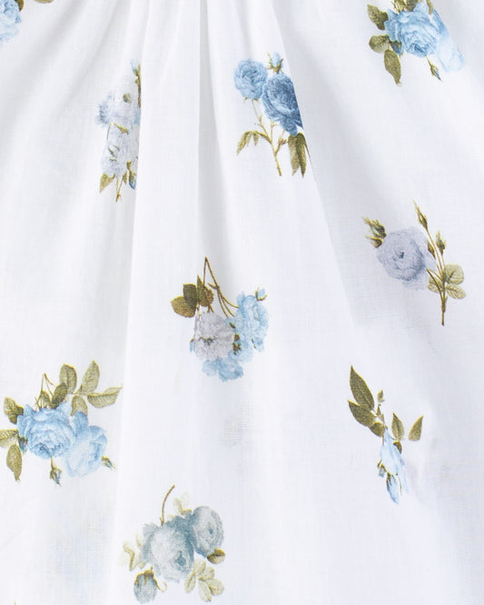 Emma Delicate Blue Rose Smock - Smocked Dress