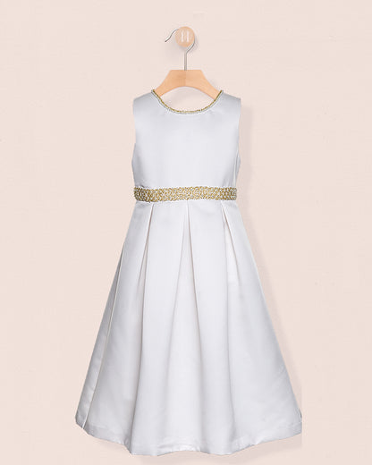Esther Cream Pearl Satin Gown - Dress