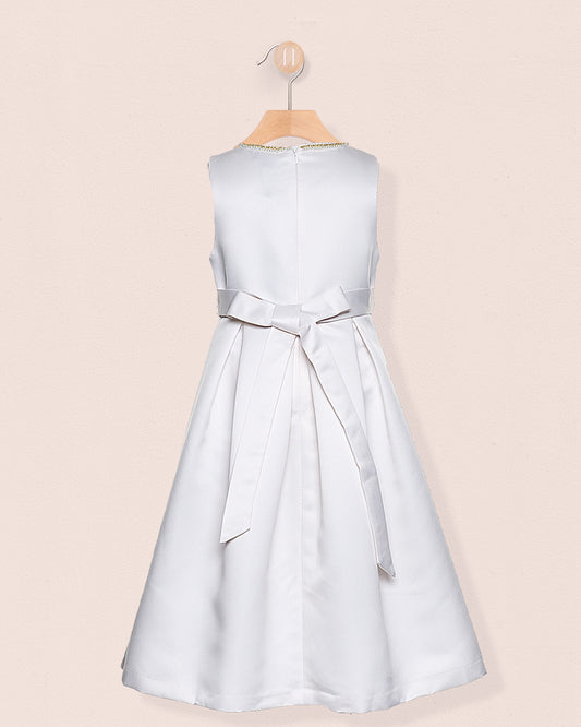 Esther Cream Pearl Satin Gown - Dress