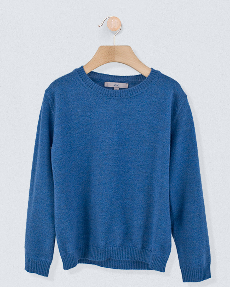 Crew Neck in Fine Ocean Mélange Wool