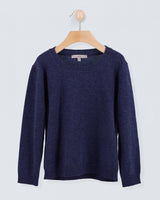 Crew Neck Sweater in Denim Mélange Wool