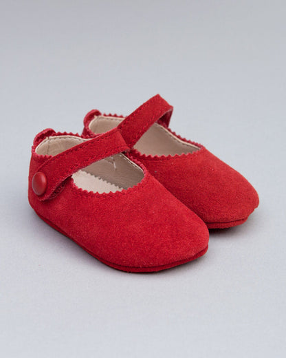 Eloise Red Suede Crib Shoe - Shoe