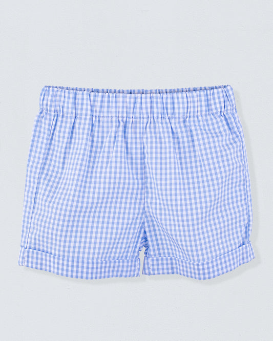 Cuff Short Light Blue Gingham - Pant