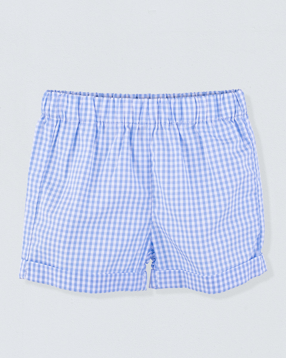 Cuff Short Light Blue Gingham