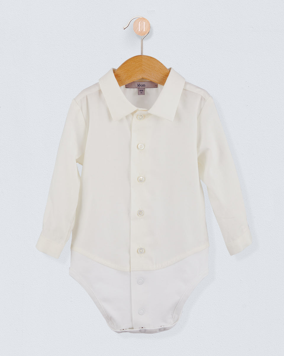 Louis Fine Italian Cream Flannel Onesie Shirt