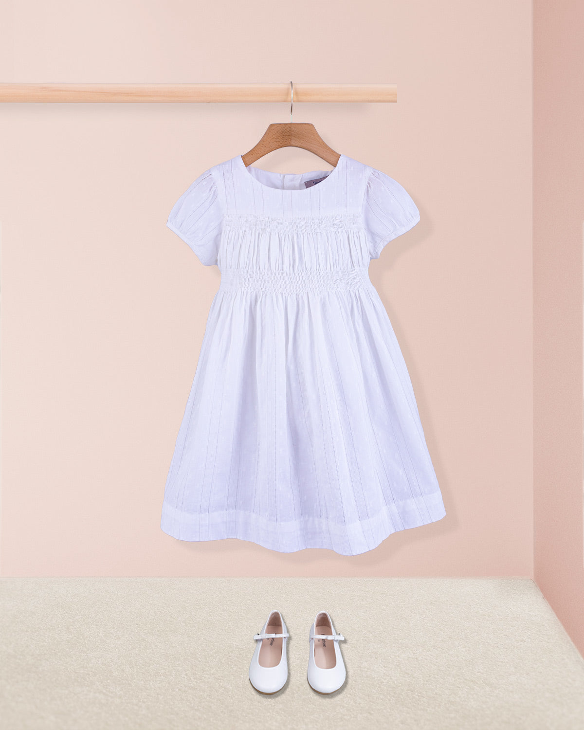 Demoiselle White Elegant Embroidery - Dress