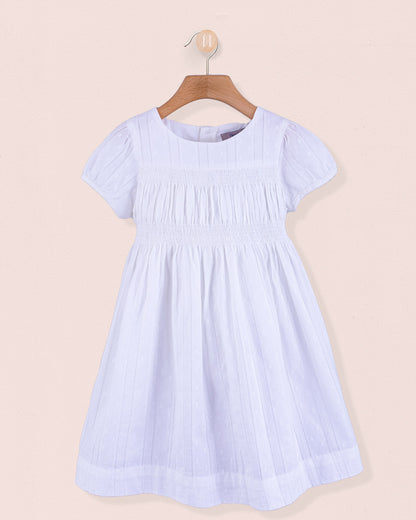 Demoiselle White Elegant Embroidery - Dress