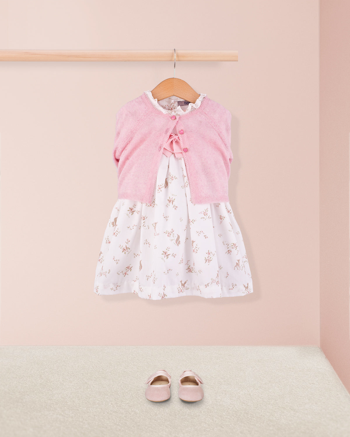 Dolly Delicate Pink Deer Dress - Baby Dress