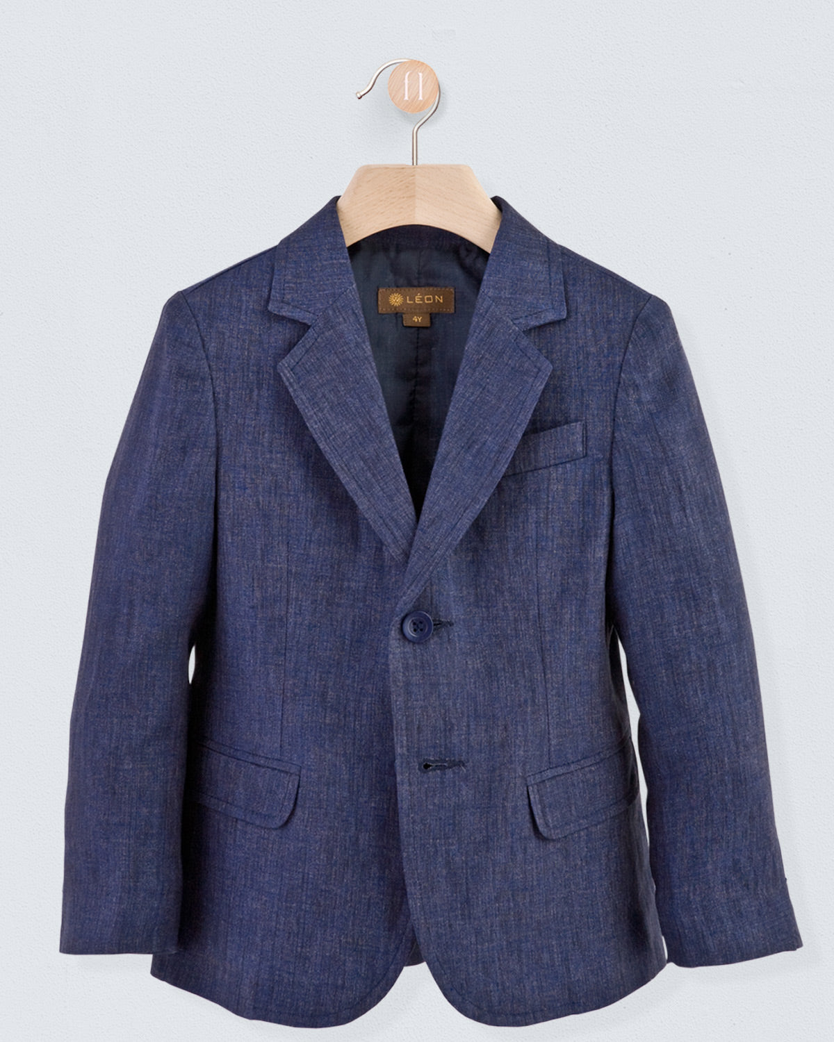 Domenico Navy Melange Linen Suit - Suit