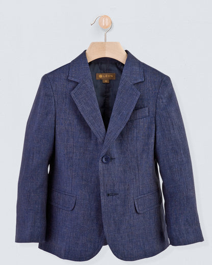 Domenico Navy Melange Linen Suit - Suit