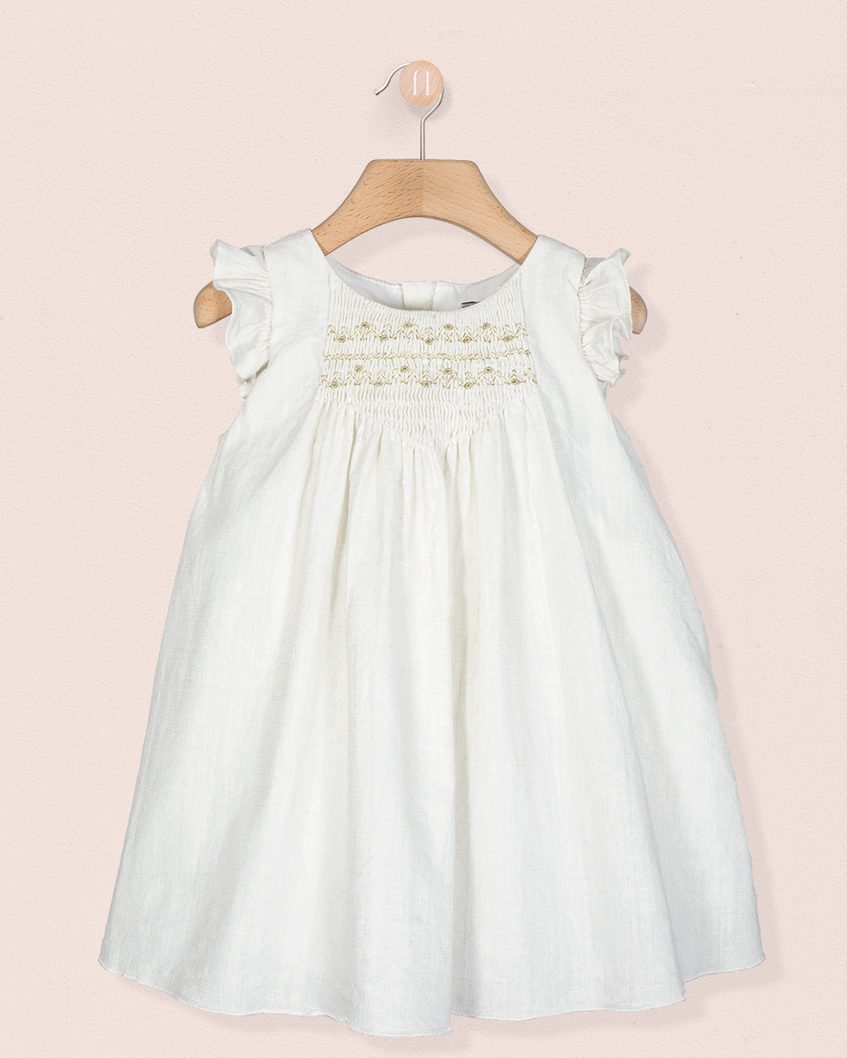 Elize French Gold Smock - Smocked Dress