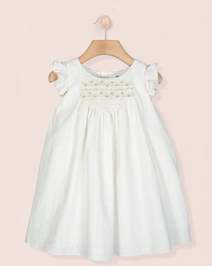 Elize French Gold Smock - Smocked Dress
