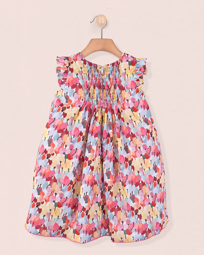 Elize Liberty Tulip Fields Coral - Smocked Dress