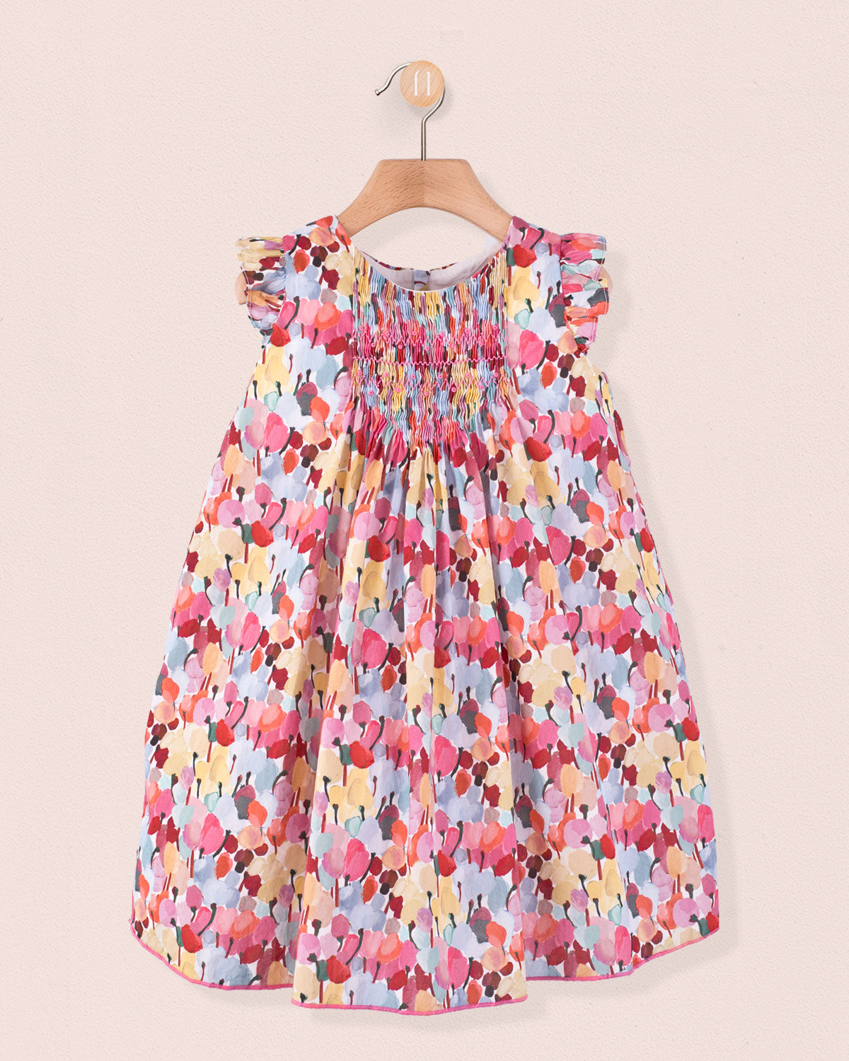 Elize Liberty Tulip Fields Coral - Smocked Dress