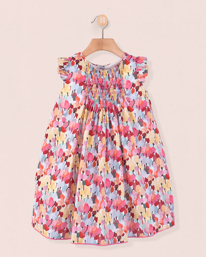 Elize Liberty Tulip Fields Coral - Smocked Dress