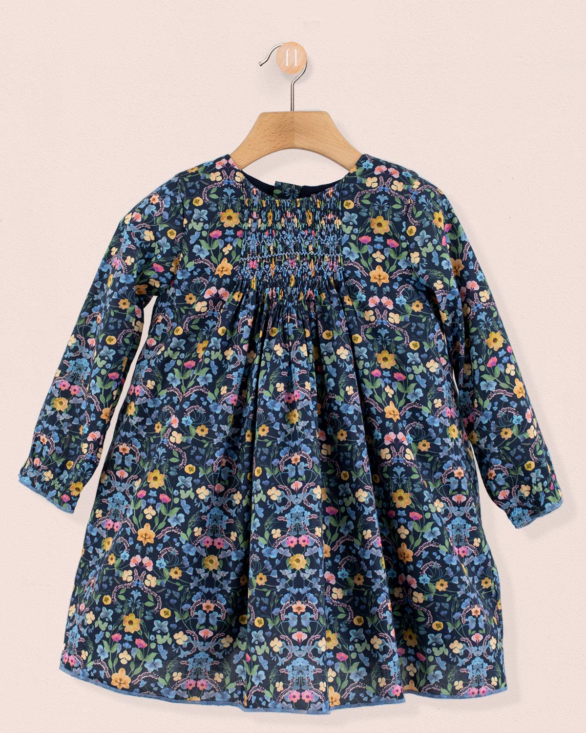 Eliza Liberty Aurora Navy - Smocked Dress