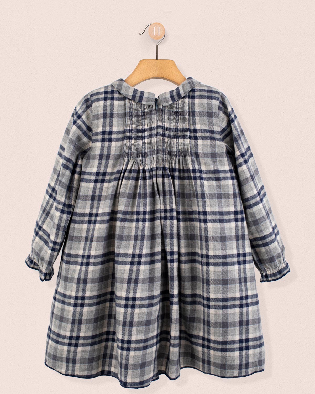 Elizabeth Italian Grey Plaid Flannel Dress - Dress