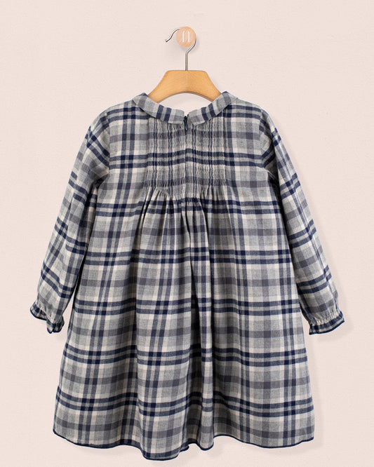 Elizabeth Italian Grey Plaid Flannel Dress - Dress