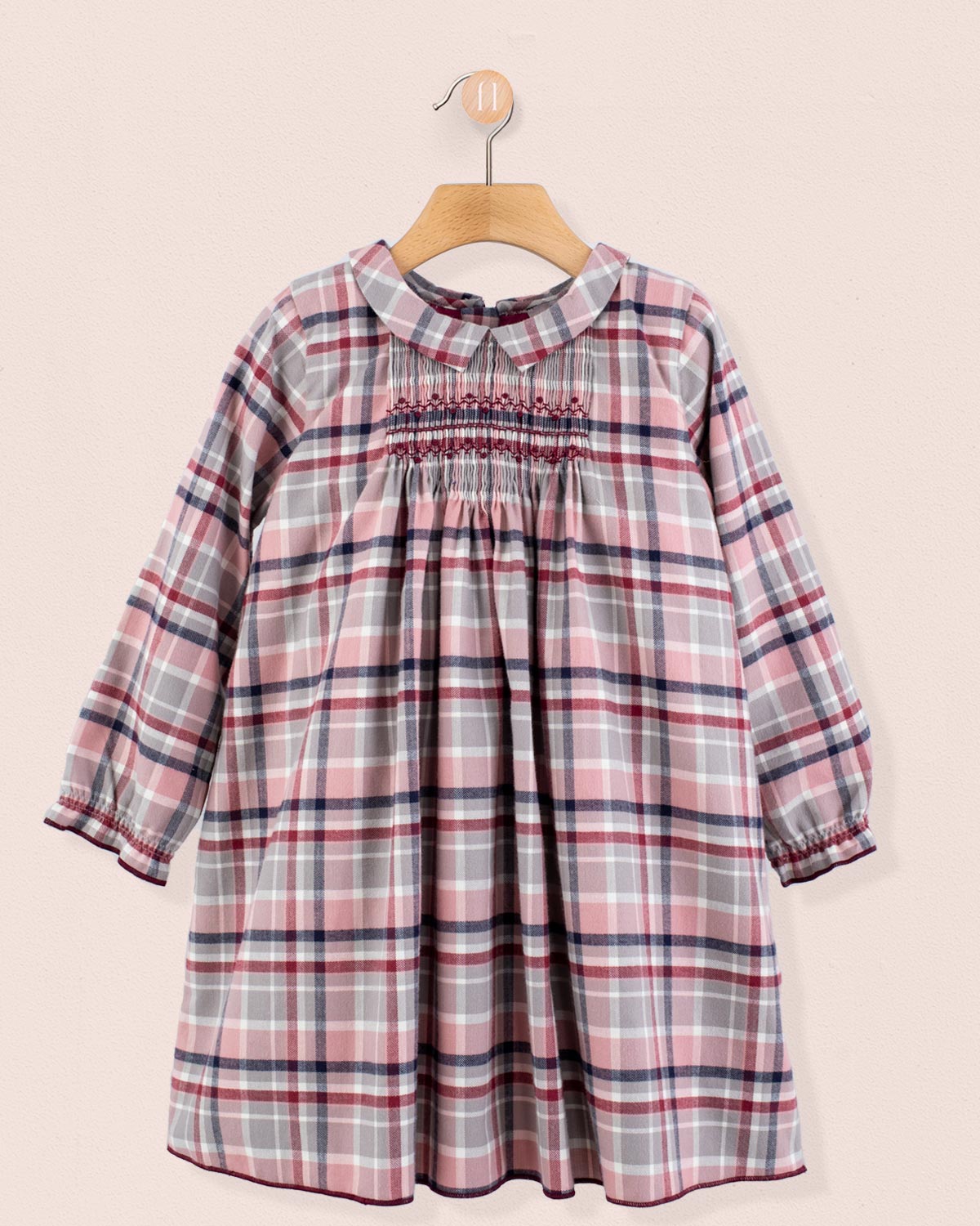 Elizabeth Italian Rose Plaid Flannel Dress - Dress