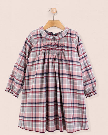 Elizabeth Italian Rose Plaid Flannel Dress - Dress
