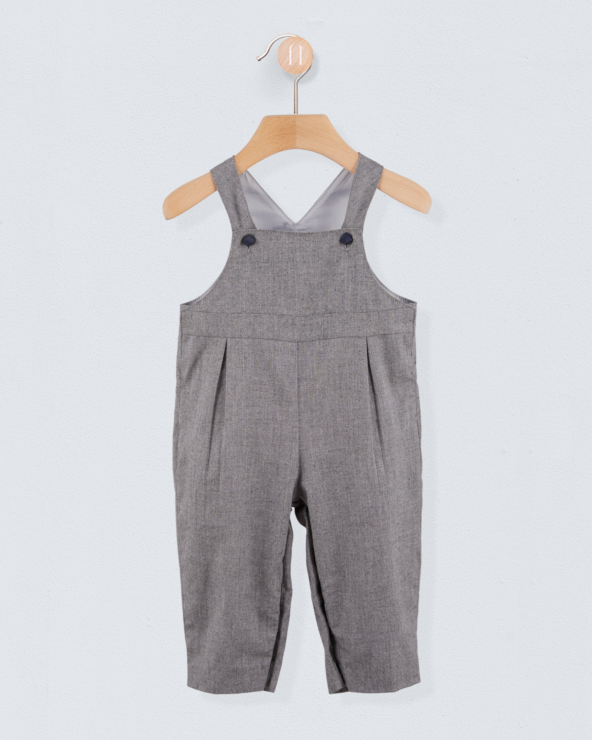 Elliot Italian Heather Grey Flannel Overall - Romper