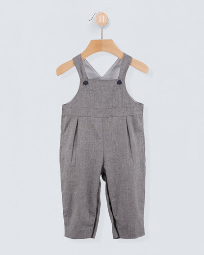 Elliot Italian Heather Grey Flannel Overall - Romper