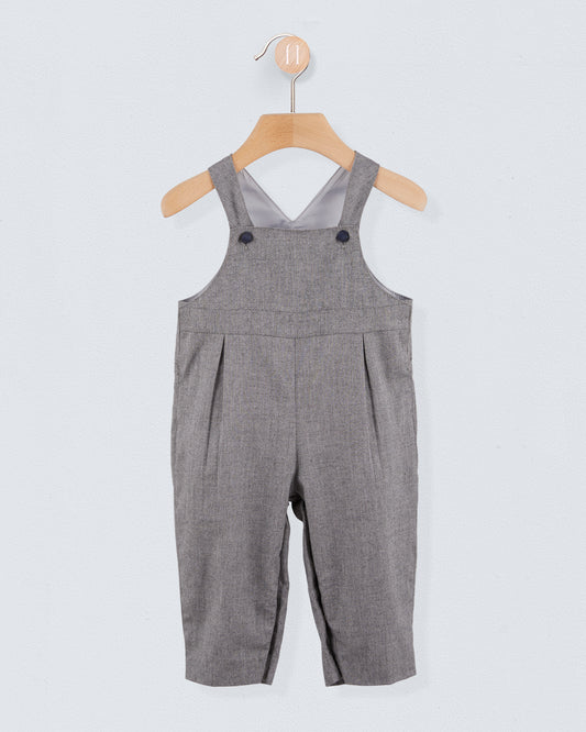 Elliot Italian Heather Grey Flannel Overall - Romper