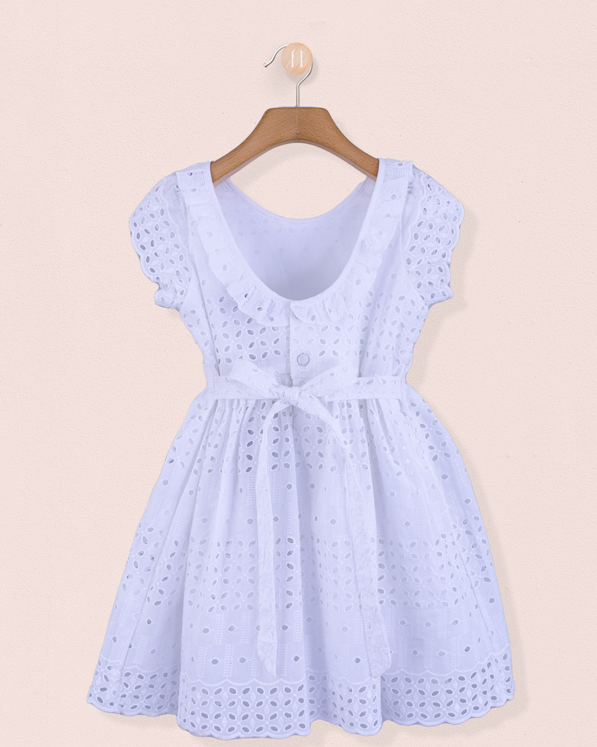 Ella White Elegant Embroidery - Dress