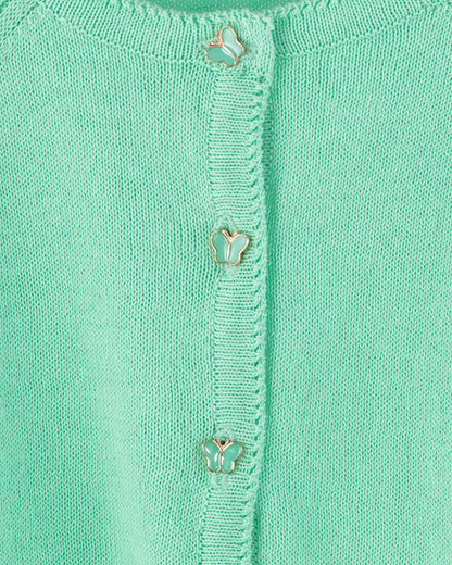 Betsy Emerald Cardigan with Butterfly Buttons - Cardigan