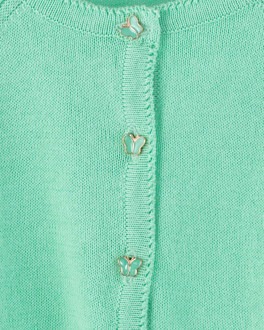 Betsy Emerald Cardigan with Butterfly Buttons - Cardigan